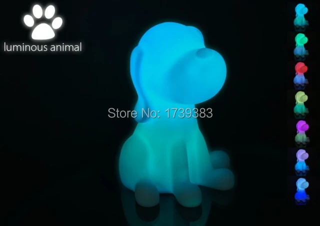 4pcs/lot Rechargeable Colorful Animal Dog LED night light lamp for kids, Pet Chien Night Lamp for Children Christmas Gift