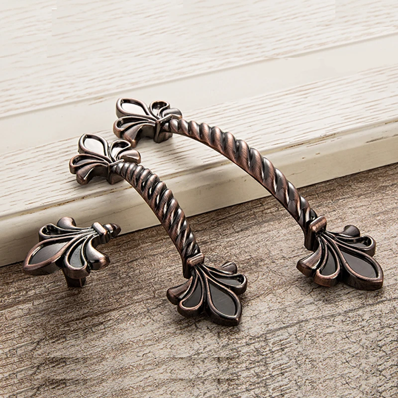 

1Pcs Zinc Alloy Antique Door Handle Furniture Handles Cabinet Knobs Concise Black Wardrobe Kitchen Cabinet Drawer Durable