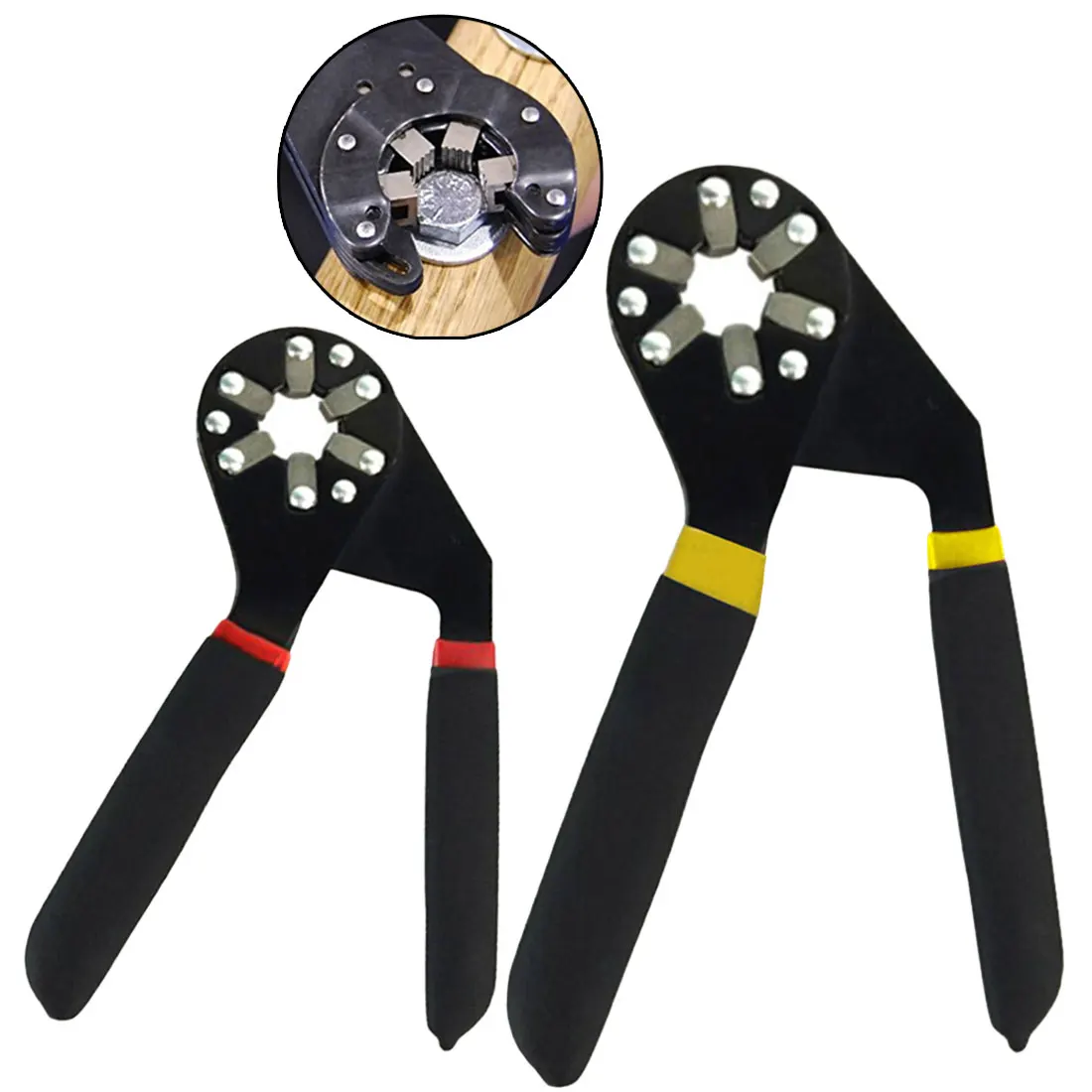 6/8 Inch Hexagon Hex Wrench Black Universal Wrench Household Machine Multifunction Repair Adjustable Grip Pliers Spanner Tool 6/8 Inch Hexagon Hex Wrench Black Universal Wrench Household Machine Multifunction Repair Adjustable Grip Pliers Spanner Tool