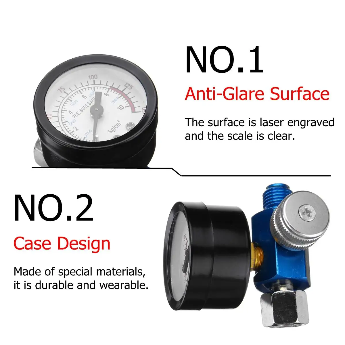 1/4" Air Pressure Regulator Air Control Spray Paint G un Tail Pressure Gauge Compressor Relief Regulator Regulating Valve