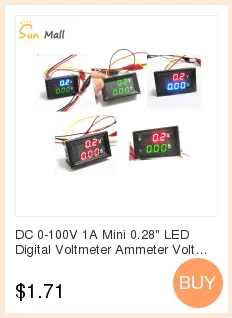 DC 100V 1A 10A 50A 100A мини 0,28 дюймов светодиодный цифровой вольтметр Амперметр Вольт Амперметр индикатор напряжения тестер