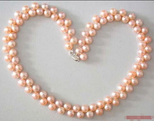 

FREE SHIPPINGGenuine Pink Flat Pearl 18KWGP Clasp Necklace