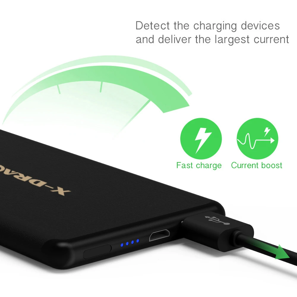 Ultra Slim Power Bank 5000mAh Portable External Battery Charger for iPhone Samsung Huawei Xiaomi Mi Mobile Phone