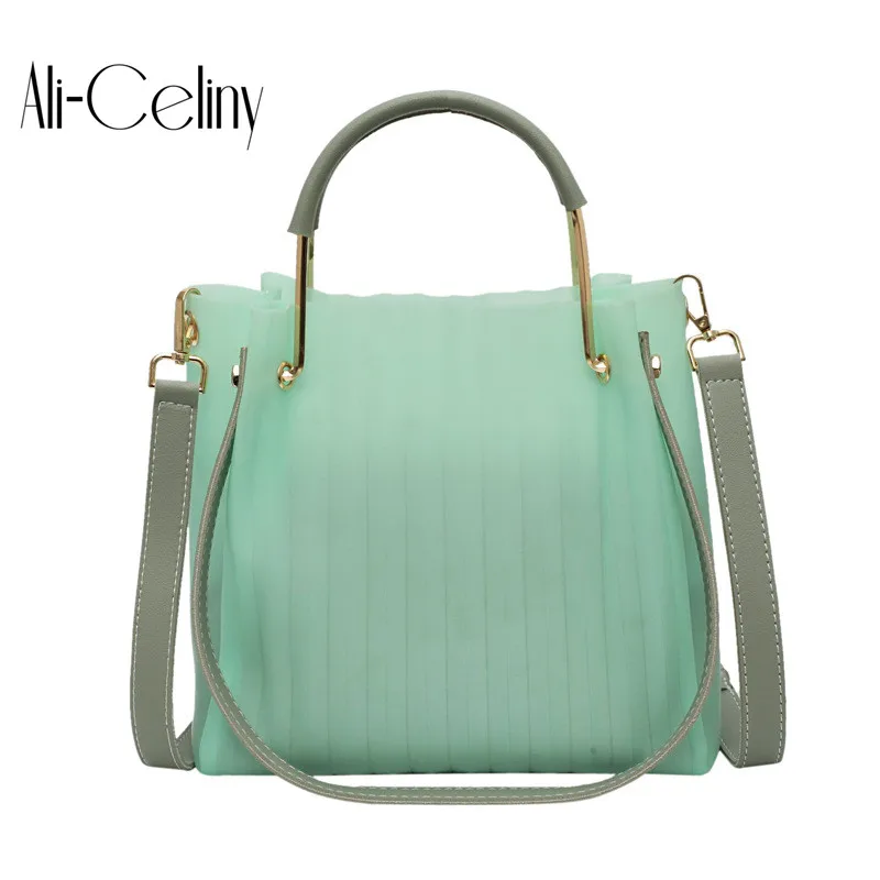 

European American Beach Shoulder Bag Jelly Korean Fashion Solid Color Silicone Handbag Hand Bags For Women Ladies Handbags