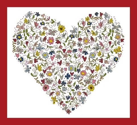 

Top Quality lovely counted cross stitch kit bothy threads flower heart, a heart of flowers