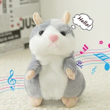 Hamster parlant gris de 14cm, enregistrement sonore parlant, répétition, Animal en peluche, mini Hamster, jouets pour enfants