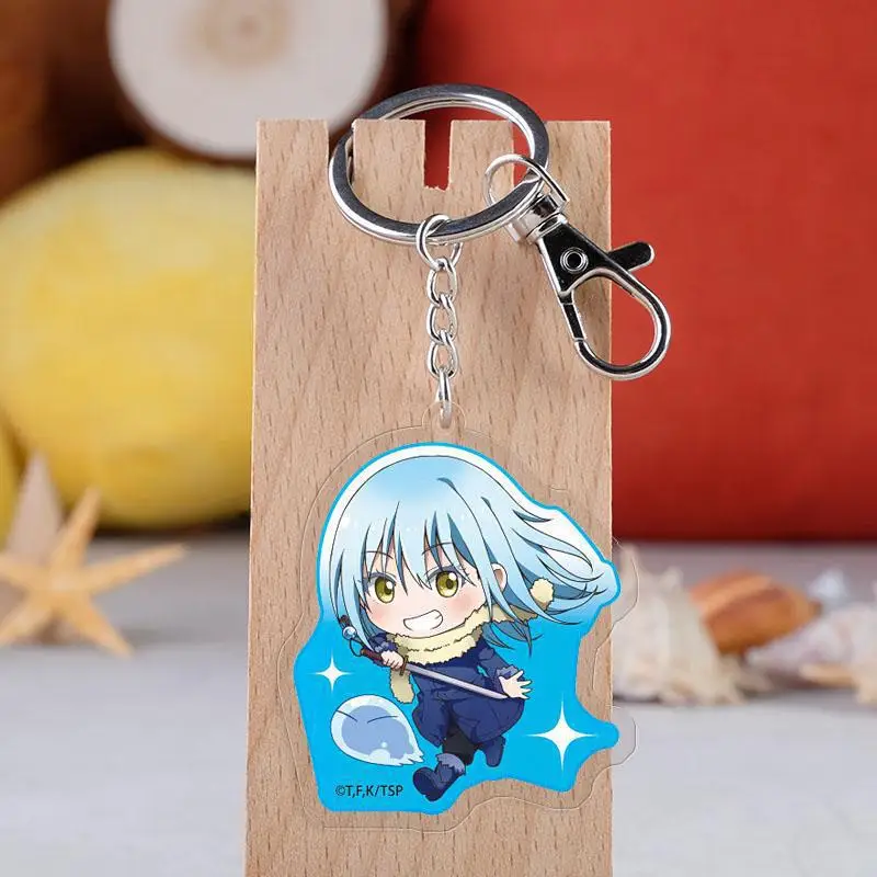 

Anime That Time I Got Reincarnated As A Slime Keychain Cartoon Figure Rimuru Tempest Acrylic pendent Key Ring