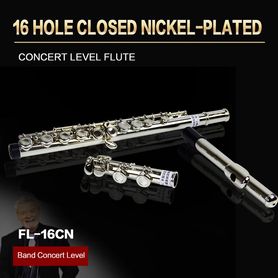 

JINXIN Concert Level 16 Hole Closed E Key C Tune Nickel-plated Flute