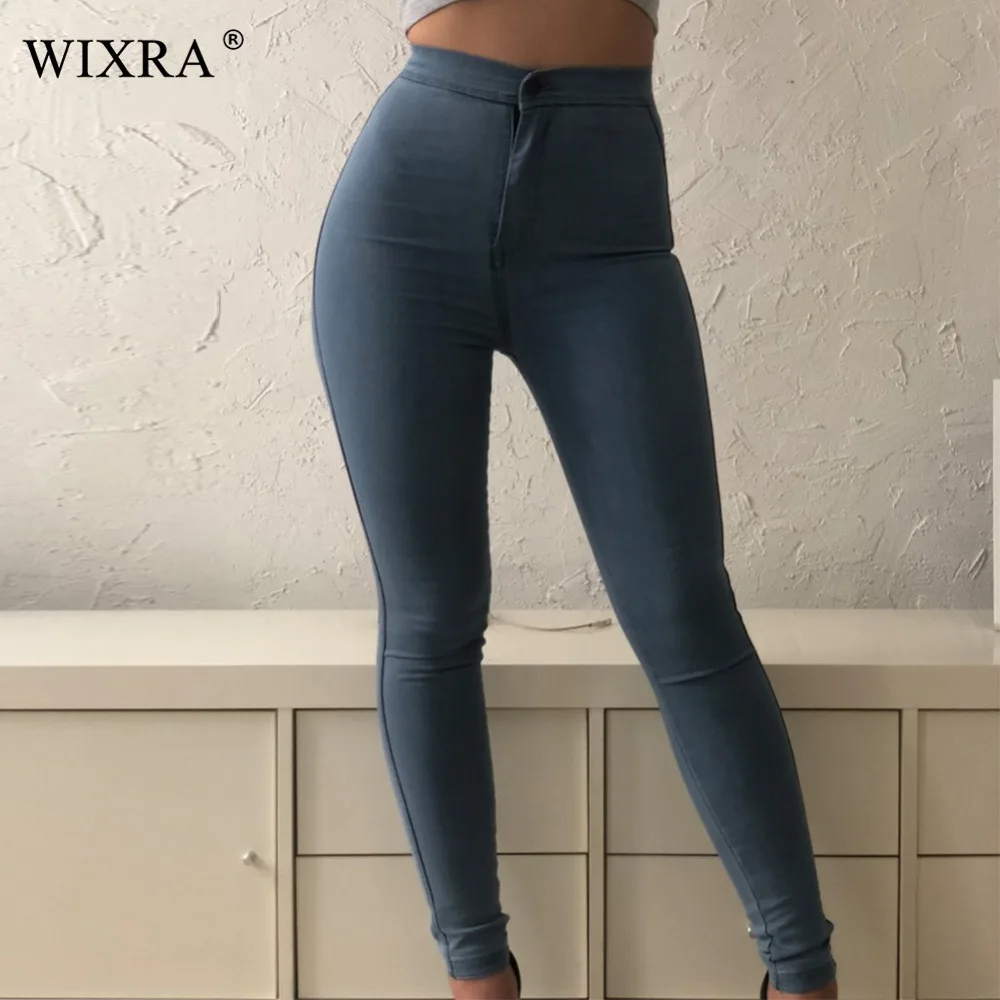 WIXRA базовые джинсы, женские модные узкие джинсы, повседневные джинсы, Стрейчевые обтягивающие джинсы, женские винтажные джинсы с высокой талией, женские узкие брюки