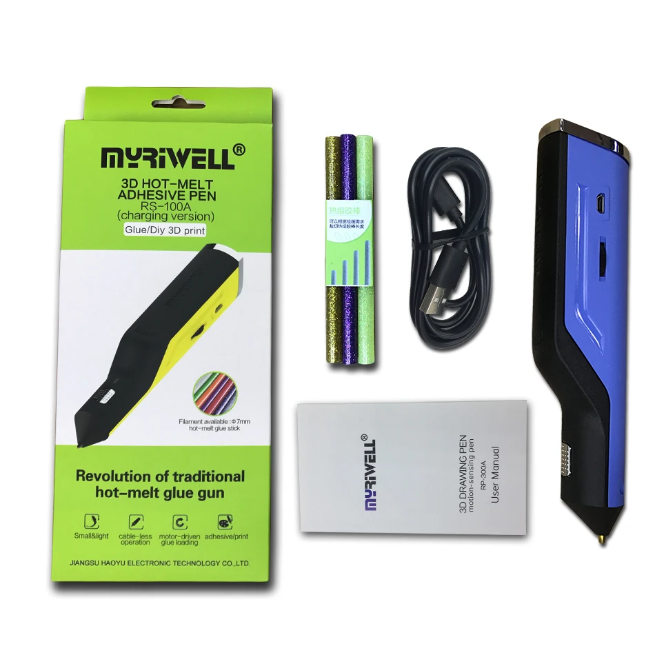 Myriwell термоплавкий клеевой пистолет 3D Ручка Doodler Волшебная печатная ручка USB