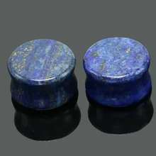 1 пара синий камень лазурит беруши и расширитель для туннелей пирсинг телесный Туннель Носилки ювелирные изделия для тела
