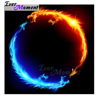 

Ever Moment Diamond Painting Fire Dragon Full Square Drill Cross Stitch 5D DIY Diamond Embroidery Rhinestones Art Decor S2F1611