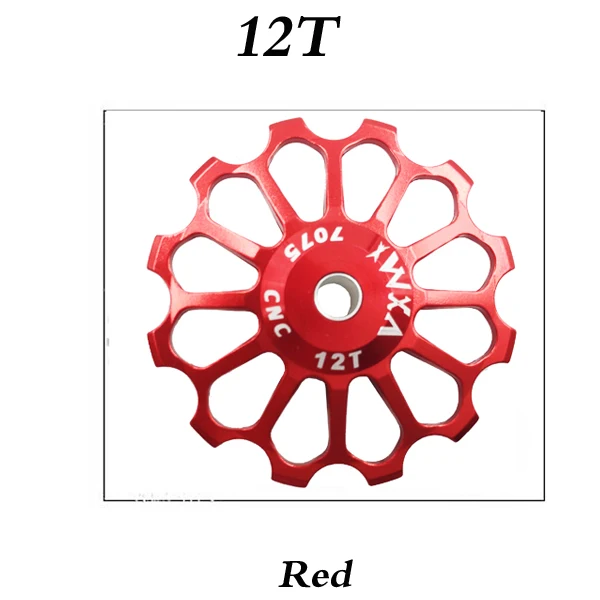 VXM MTB дорожный велосипед Керамика Шкив алюминиевого сплава задний переключатель 8 T/10 T/11 T/12/13 T/14/15 T/16 T/17 T руководство велосипед Керамика подшипник опорное колесо - Цвет: 12T Red