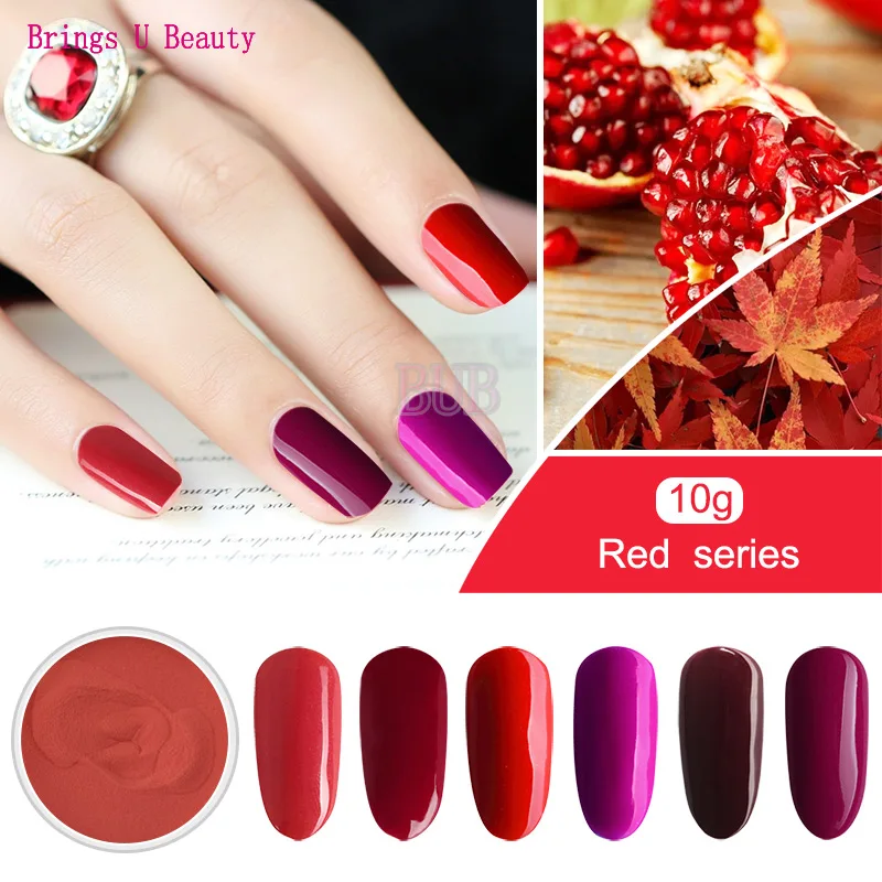 

10g/box Very Fine 6 In 1 Hot Enthusiasm Red Series Nail Dipping Powder Easier Operate Natural Dry Dip Powder DO NOT Lamp Cure