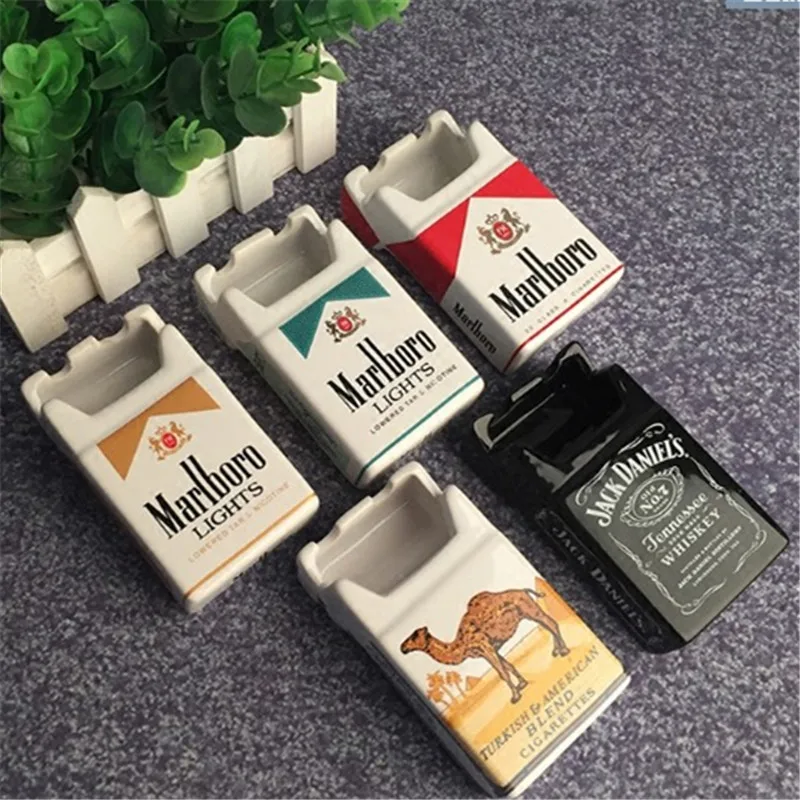 

Creative Personality Tobacco cigarette Box Ashtray design Fashion Bedroom Living Room Ash Tray Ceramic Ashtray Cigarette Ashtray