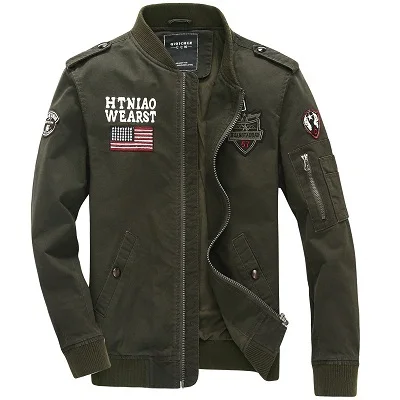 Бренд подъемной зимние мужские куртки Для мужчин пальто армейская военная куртка высокое качество Стенд воротник куртки пальто - Цвет: Армейский зеленый