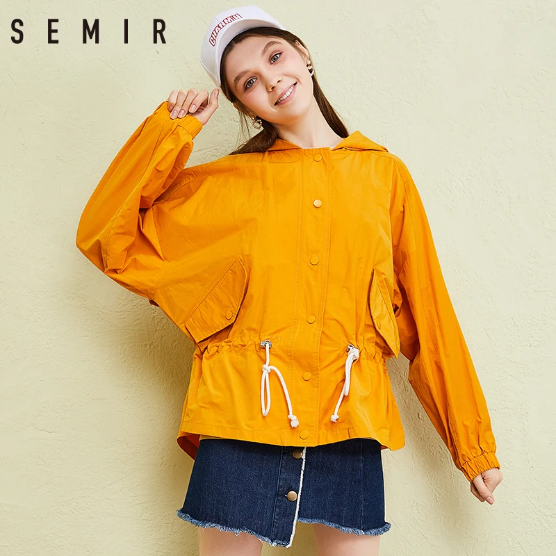 SEMIR пальто 2018 Новая мода для женщин с буквенным принтом свободное шоу тонкий