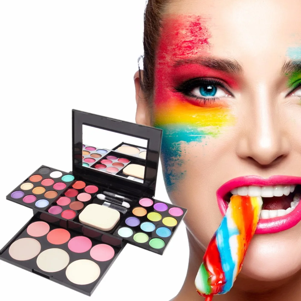 

Makeup Sets Shimmer Natural eyeshadow palette Lip Gloss Powder Blusher Puff Cosmetic Mirror Professional complete makeup set