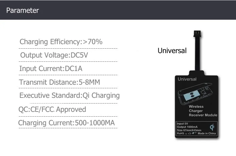 Беспроводное зарядное устройство ультра тонкий Универсальный Qi беспроводной приемник для asus Peg asus 3s 4S 5000 ROG Phone Live ZenFone 5 5 Lite 5Z