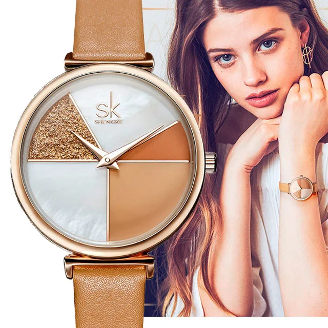 

Shengke Watch Women Casual leather Ladies Watch Japanese Quartz Watch Lady Wrist Watches Clock Reloj Mujer Montre Femme SK+Box