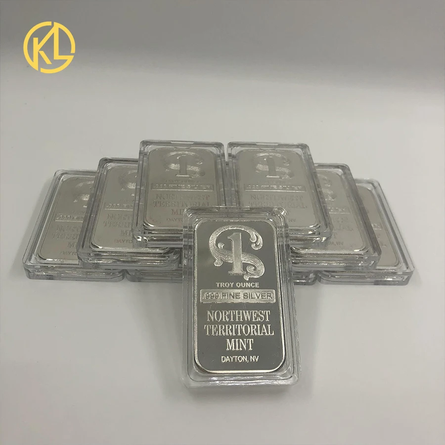 

10pcs Nice Collection For TROY OUNCE 999 FINE Silver Plated Metal Bar Northwest Territorial Mint Art Crafts Bullion Bar Coin