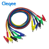 Cleqee P1024 двухсторонние зажимы кабель Аллигатор Тестирование зонд провод 100 см 5 цветов 15а - изображение