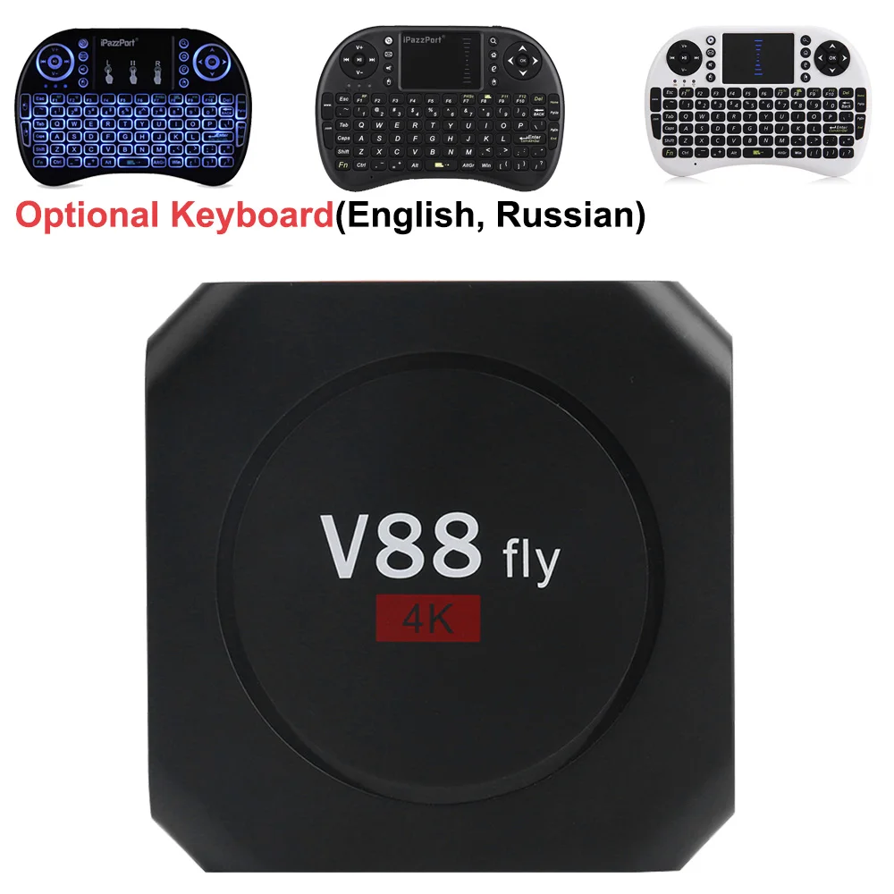 

V88 Fly Smart TV Box Android 8.1 4GB RAM 32GB ROM RK3328 BT4.0 Set Top Box 2.4G WiFi 4K Android Box