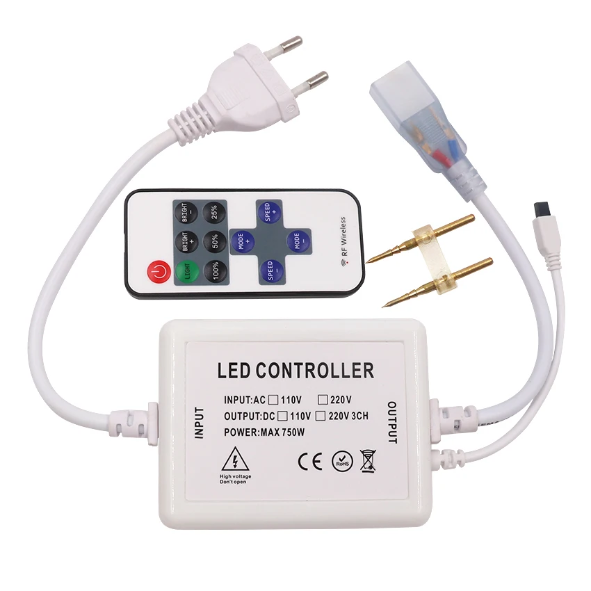 Cena 110v 220v led sterownik ściemniacza z IR zdalnego 750W ue wtyczka US podłącz darmowa wysyłka