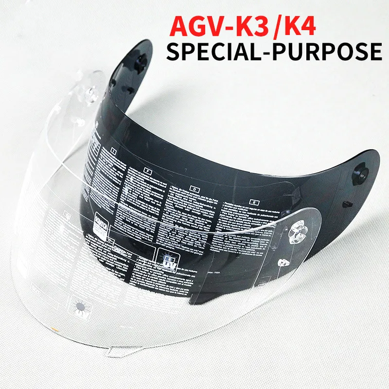 

OriginalAGVLensMotorcycleHelmetVisorLensFullFaceShieldCaseforAGVK3 K4 EVOMaskShieldBlackandClearTransparent