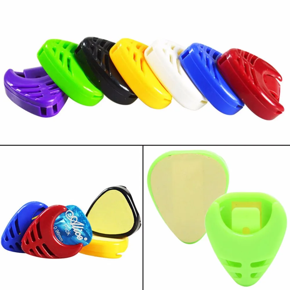 Portable Plactic Guitar Pick Plectrum Holder Case Box Acoustic Heart
