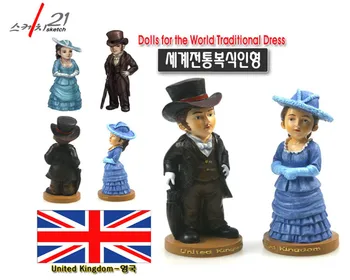 

2pcs/set Beautiful Britain Traditional Costume Dolls New Arrival Home Room Table Decoration Character Statue Collection Gift