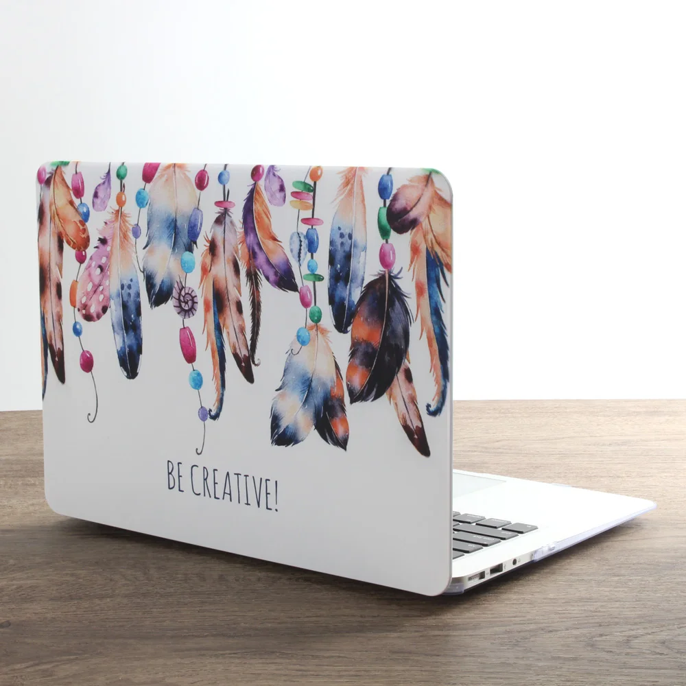 Чехол для ноутбука с рисунком перьев для MacBook Air Pro Retina 11 12 13 15 дюймов с сенсорной панелью+ чехол для клавиатуры