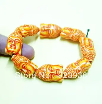 

10 pcs TIBET MONK BUDDHA HEAD BEADS YAK BONE LUCKY TOTEM AMULET BRACELET