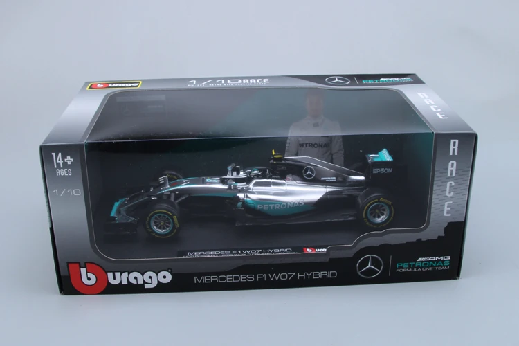 Новинка 1:18 Bburago литье под давлением Mercedes F1 W07 гибридная Металлическая Модель автомобиля игрушки вентиляторы Ограниченная серия автомобиля гамилтон Росберг