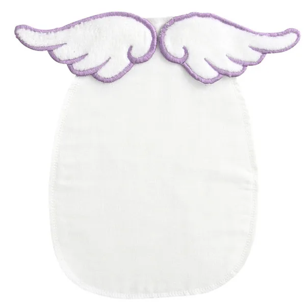 Детский бюстгальтер-полотенце для младенцев, мягкая сухая салфетка на спине, ткань с крыльями ангела, детское газовое полотенце на спине, впитывающее полотенце, хлопок, 4 слоя - Цвет: Purple