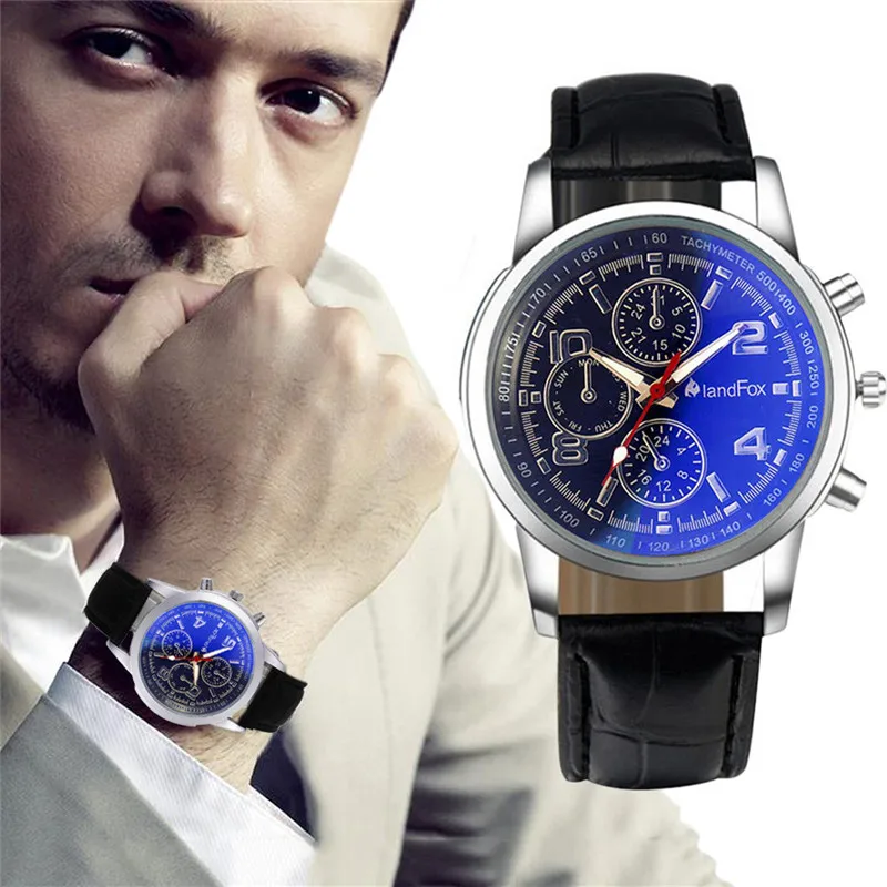 New Men Watches Luxury Fashion Crocodile Faux Leather Analog Watch Watches Male Hour Men Clock Relogio Masculin M04 (1)