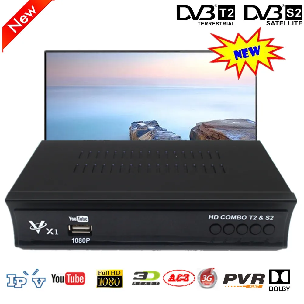 Vmade Full HD DVB T2 S2 комбо-бокс наземный спутниковый ТВ-приемник ТВ-приставка Поддержка wifi IKS Cccam Youtube Bisskey Dolby