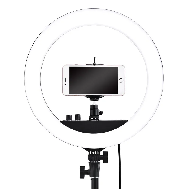 Fosoto RL-12II 14 дюймов кольцевая лампа 3200 K-5600 K для макияжа светодиодная кольцевая лампа светильник штатив-Трипод стойка для Камера фото студия видео-телефон