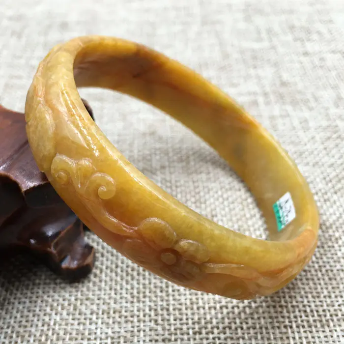 

A-350 Beautiful China Hand-carved Orange Jadeite Jade Gems Bracelet Bangle 65mm