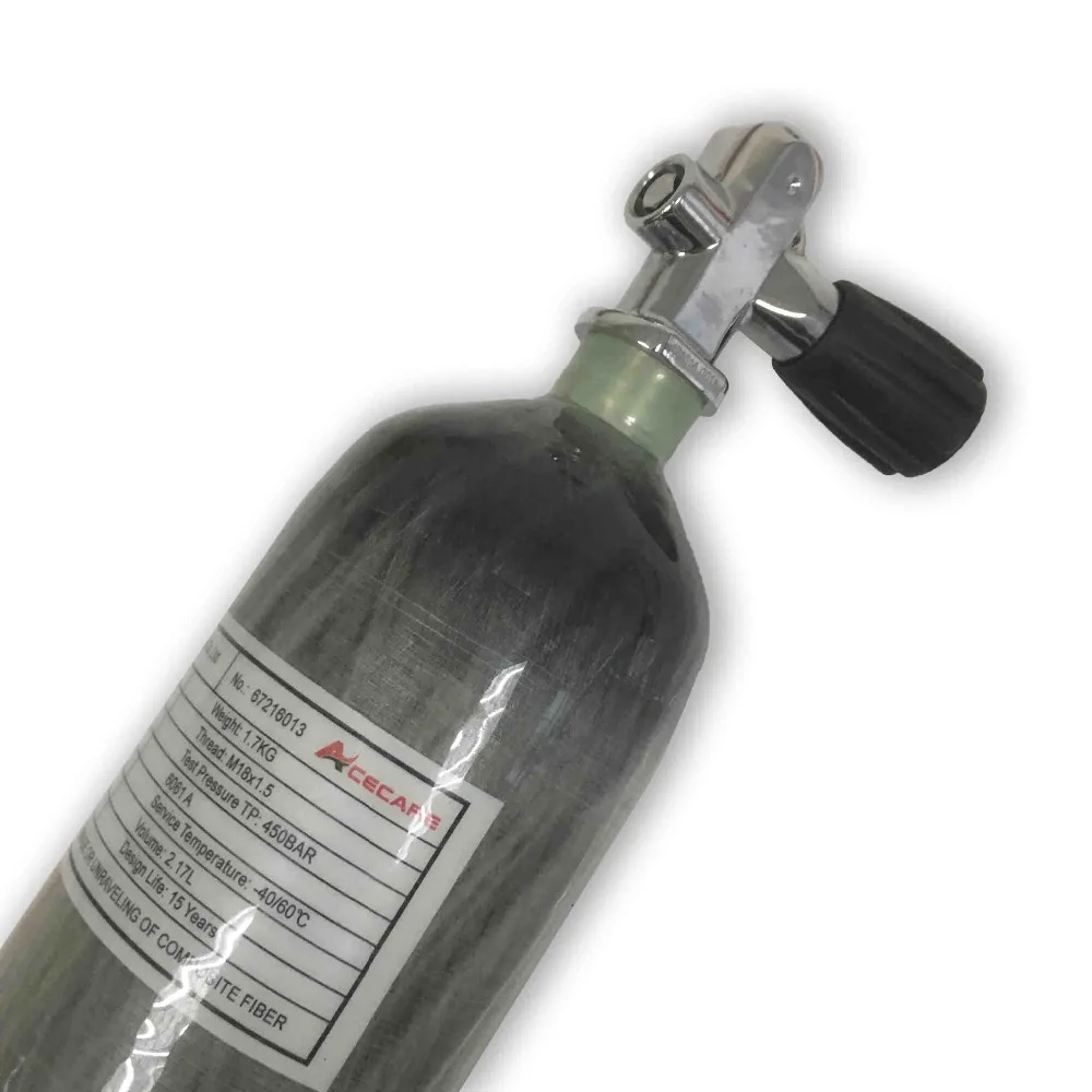 AC10251Mini SCUBA Equipment Tank 4500PSI 2L Cylinder Diving Composite Carbon Fiber Gas Cylinder For Scuba Pcp Air Rifle Condor