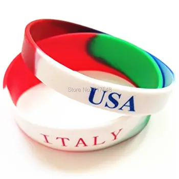 

300pcs USA Italy wristband silicone bracelets free shipping by FEDEX