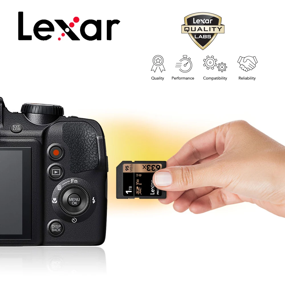 Lexar sd-карта высокой скорости Max95MB/s 32GB 64GB 128GB 256GB 512GB 1 ТБ C10 U1 U3 4K видеокарта памяти Flash 3D SD для камеры