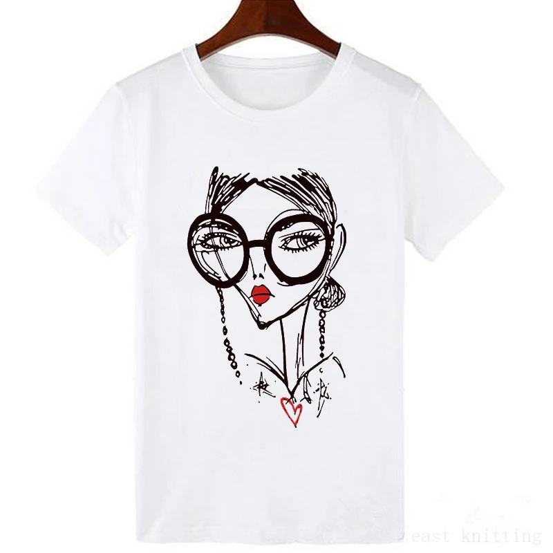 

Hipster Cool Girl Print Women t shirt Summer Short sleeve O Neck Harajuku t-shirt Casual Plus size Girl's clothing