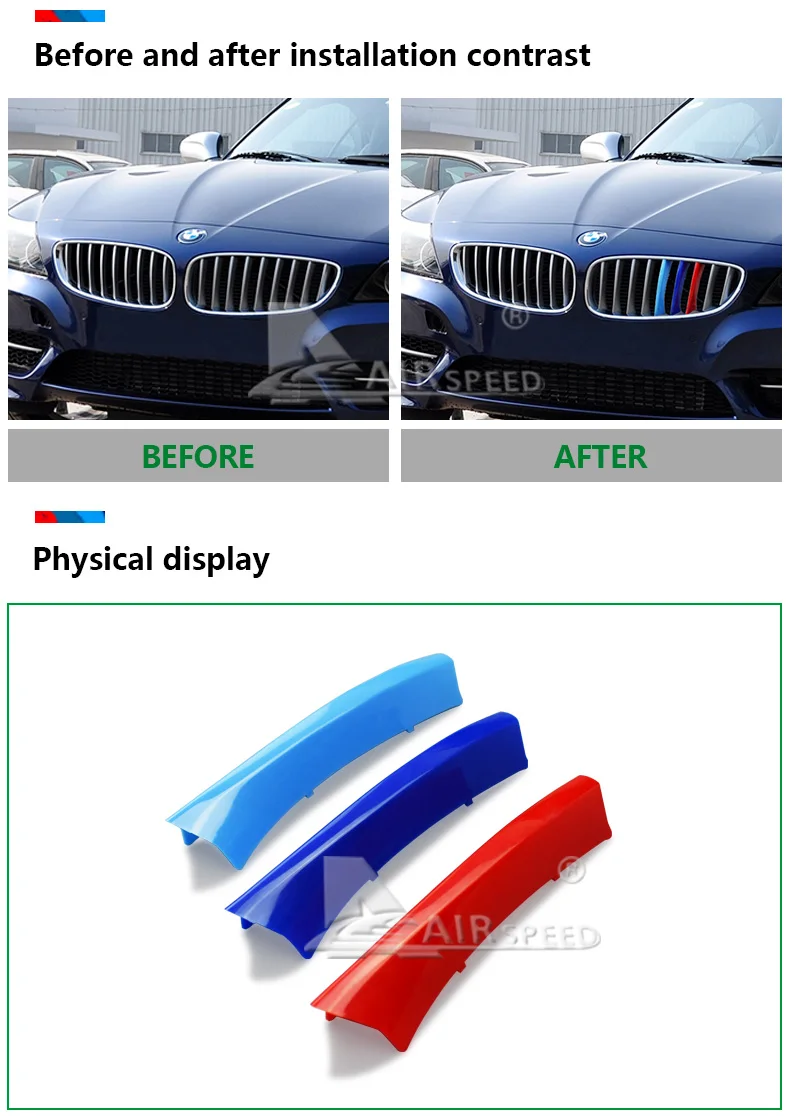  BMW Z4 E89 Car Front Grill Stripes Covers Clips Motorsport Decorations Trim Stickers Accessories Car-styling (3)