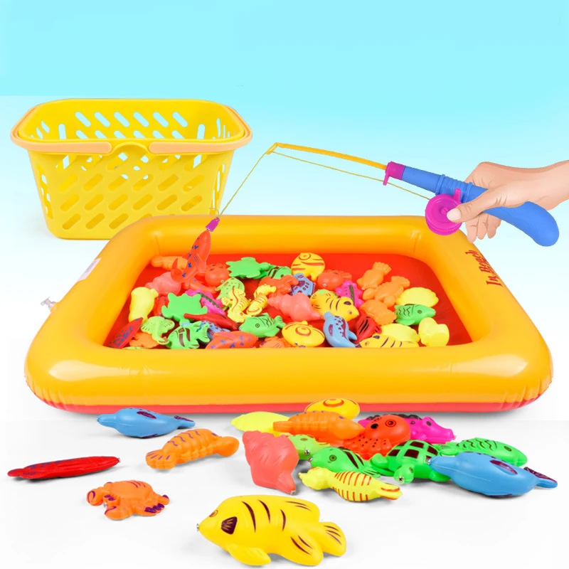 50 Pieces set fishing toys game Simulation Fish pond