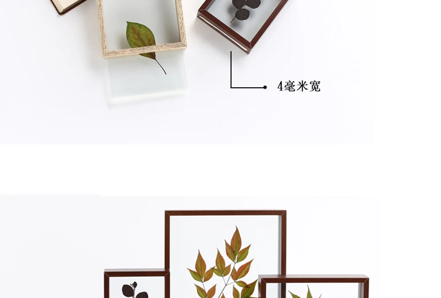 SUFEILE образец растения рамка для картин 6 дюймов Твердая Деревянная креативная декоративная рамка DIY деревянная стеклянная рамка высокой четкости D50