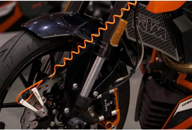 Новая версия 14 мм двойной замок противоугонное устройство ATV мотоцикла тревоги вибрации замок KVX замки на колеса напоминание кабеля anti-theft