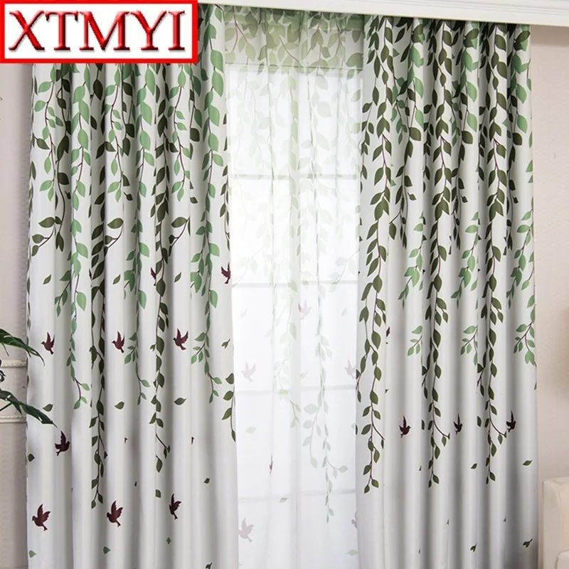 Aliexpress.com : Buy Green branches Colorful Bird Blackout Curtains for