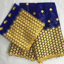 Африканские женщины Базен riche кружевной ткани хлопок парча в Гвинейском стиле высокого качества Базен brode getzner последние 5+ 2 ярдов/партия