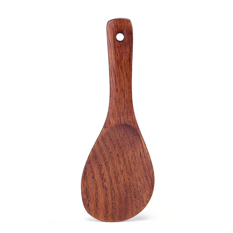 Kitchen Turner Spatula Rice Spoon Long Wooden Turner Pancakes Shovel Wood Rice Paddle Serving Spoon Cooking Utensils (4)